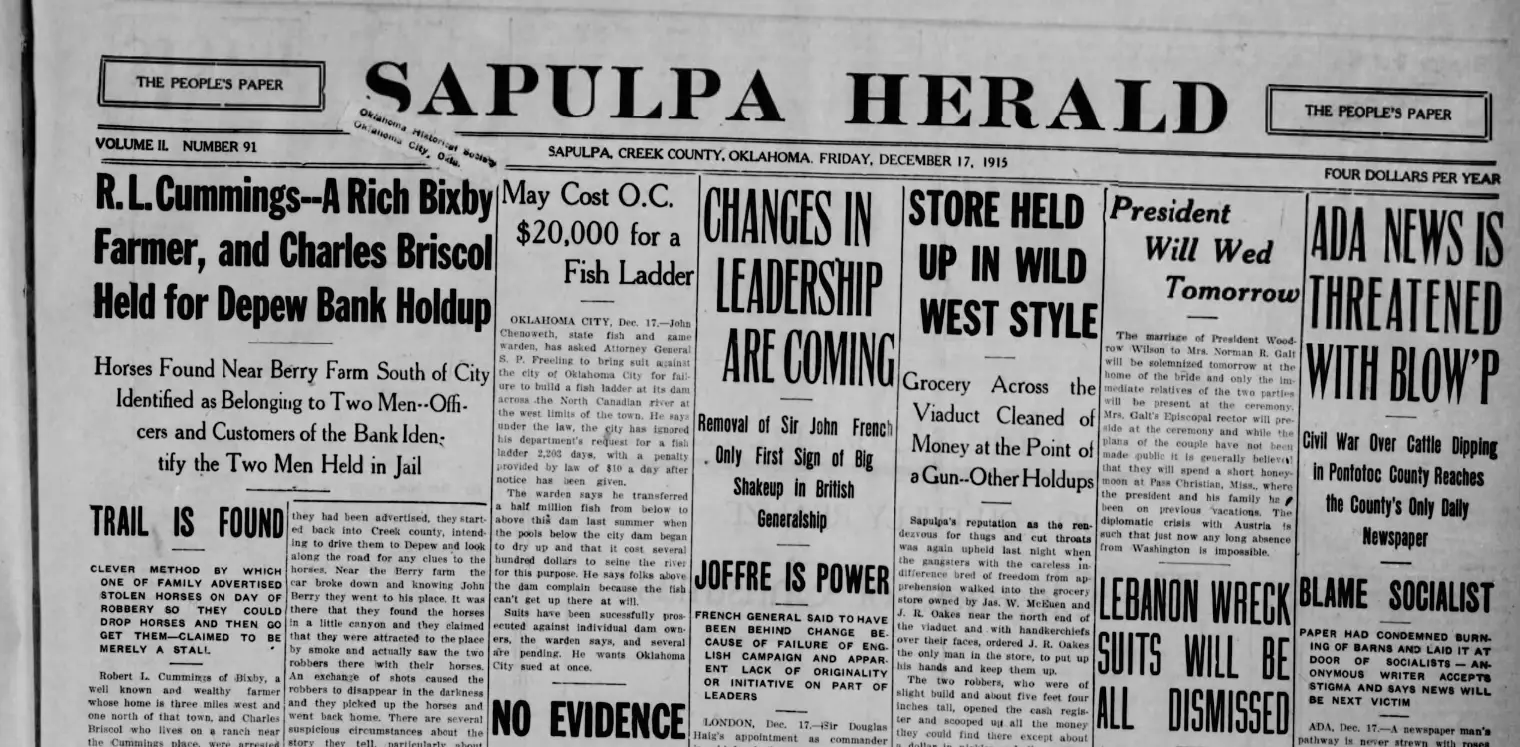 Sapulpa Herald History 12.17.1915