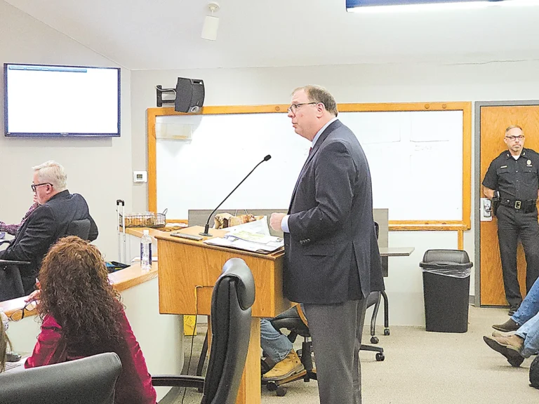 ANDY ROTENSTREICH, Attorney for the B+T Group, speaks at Monday’s City Council meeting.