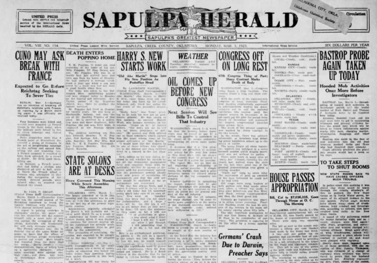 Today in Sapulpa History: Sapulpans Get Cage Title by Beating Tulsa in 1923
