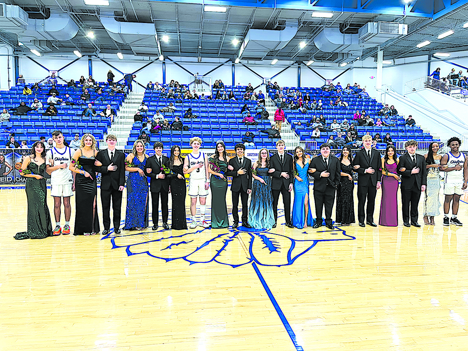 DARREN SUMNER PHOTO 2024 MID WINTER COURT At Friday night’s basketball game, Sapulpa’s honored students included: sophomores Ella Davis and Tyler Morgan; juniors Wrigley Adkisson, Wyatt Long, Zarrin Mortazavi, Daymond Stufflebeam, Anna Southerland and Kyle Haught; seniors Yasmine Aguado, Weston Moore, Kate DeLoache, Isaac Ragsdale, Lindsey Dennison, Tre Hansen, Asia Dunn, Luiz Nunez, Hannah Williams and Will Malay; and sophomores Kailynne Parker-White and DeMarion McKinney.