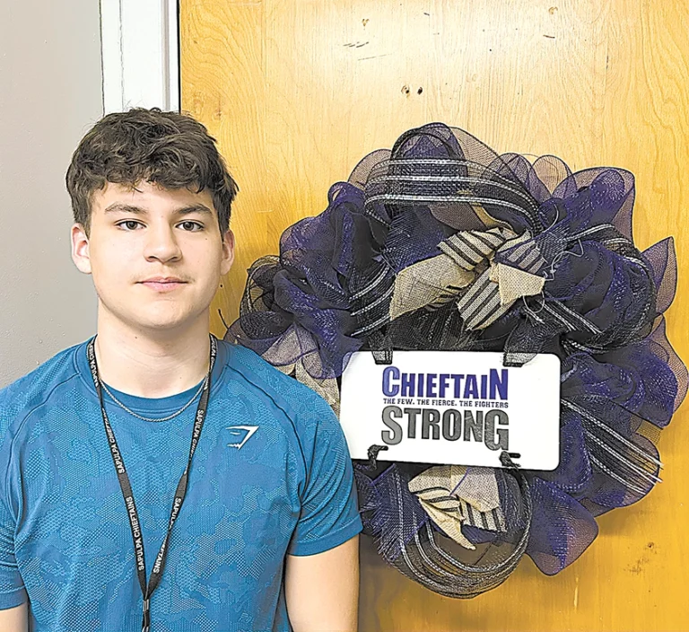 Jayce McIntosh, son of Jamie and David McIntosh, currently holds a 4.2 GPA while on the

Superintendents Honor Roll. He was second team All-District football as well as Academic All-
Conference for the Chieftains. McIntosh is also involved in NJHS and NASA. Future plan is to attend college and play football.