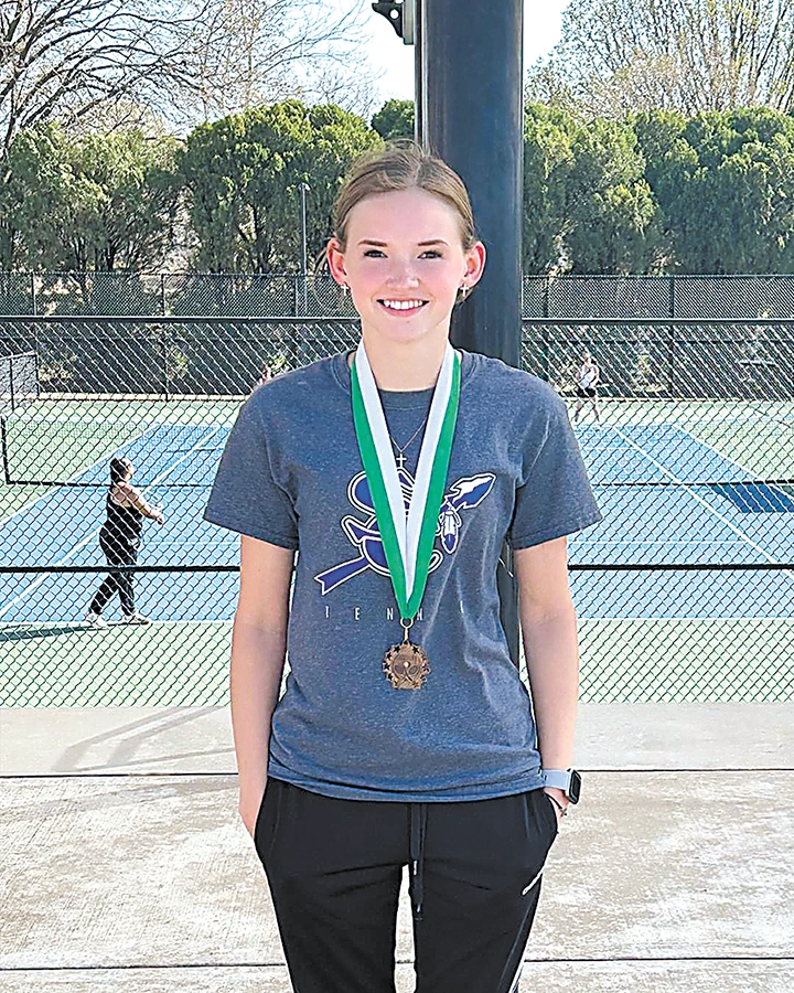 BROOKE BUTLER won a super tie-breaker 10-5 to place third at No. 2 Singles at the Edison Tournament.