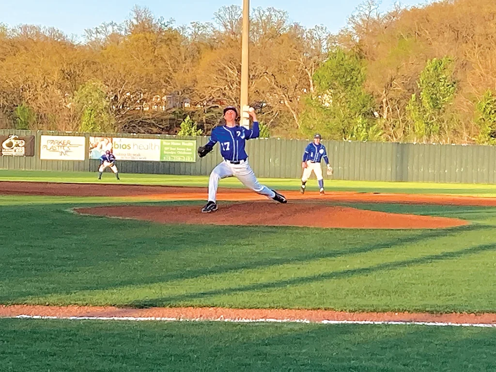 FRESHMAN PITCHER JENSEN PENN allowed just one hit, walking two and striking out seven, in five shutout innings during Tuesday night’s 24-0 win in Game 2 of the double-header.
