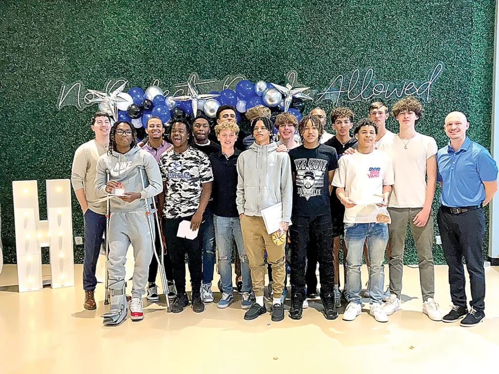 JOHN TRANCHINA PHOTOS SAPULPA CHIEFTAINS The boys basketball team got together one last time for their team banquet Thursday night at The Way Church in Sapulpa. Many players received awards and their varsity letters.