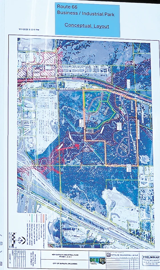 AERIAL CONCEPTUAL VIEW of the proposed Route 66 Industrial/Business Park