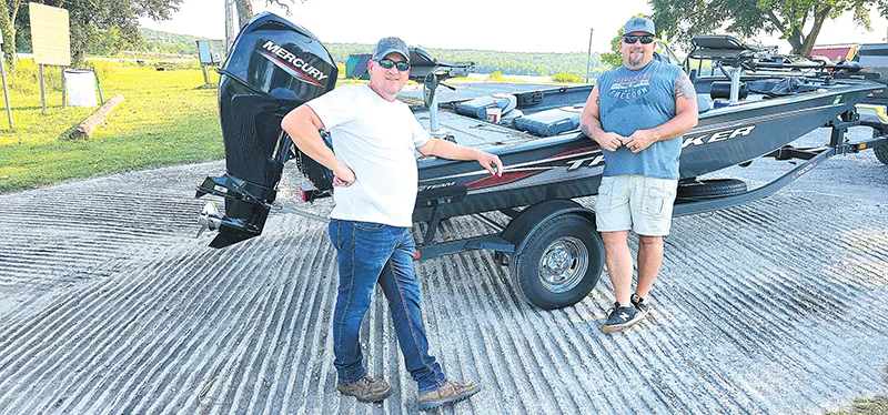 Albert Wright (Right) celebrates his 52nd birthday by taking his boat out to Sahoma and going fishing with his brother Windle.