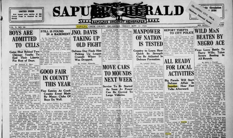 Today in Sapulpa History: All Ready for Local Activities