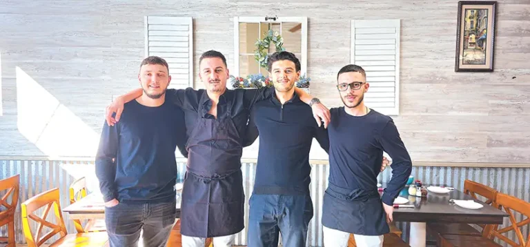 IL GUSTO! Left to right, co-owners Tisi Abazi and Vito Manone, with their cousins Ellis Manine
and Jeff Belmondi. Not pictured is cousin Glen Belmondi.