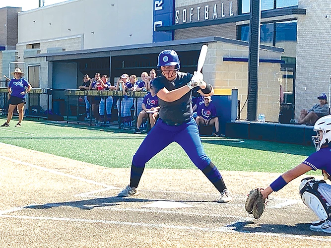 SENIOR ANNA SOUTHERLAND hit a three-run home run in Wednesday’s win over Durant. On Thursday, she walked twice and scored a run, while also reaching base on an error another time.