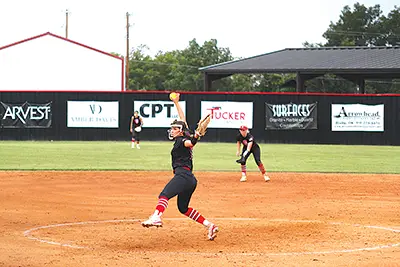 SOPHOMORE SIENNA RENZ was named to the All-District team after an excellent season in the circle. She posted an 11-5 record with a 2.87 ERA, striking out 92 and walking 31 in 100 innings pitched.