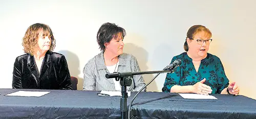 Panelists discuss the various aspects of writing children’s books at the Oklahoma Author Showcase on Saturday. From left to right: Barbara Lowell, Ginger Reno and Helen Dunlap- Newton.