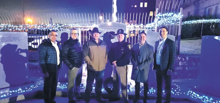 CHARLES BETZLER PHOTO
THE MEMORIAL SERVICE on Monday was attended by local dignitaries (left to right): State
Representative Chris Banning, State Representative Mark Lawson, State Representative Ty
Burns, Creek County Sheriff Bret Bowling, Senator Todd Gollihare and Speaker-Elect Kyle
Hilbert.