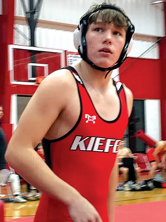 SOPHOMORE TREY VAN HUIS finished fifth at 157 pounds at Okmulgee this weekend.