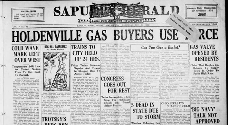 Today in Sapulpa History: Trains to City Held Up 24 Hrs.