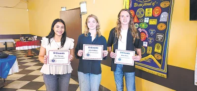 CHARLES BETZLER PHOTO STUDENTS OF MONTH (left to right) Mia Narvaez, Julia Robbins and Brian Slone.