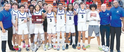 JOHN TRANCHINA PHOTOS REGIONAL CONSOLATION CHAMPIONS After losing their playoff opener Thursday night, the Chieftains rallied to beat McAlester Friday and then overcame an 11-point third quarter deficit to take down Bishop Kelley on Saturday to advance to the Area Tournament.