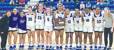 JOHN TRANCHINA PHOTOS Sapulpa Lady Chieftains Regional Champions: The girls are all smiles after a 56-34 victory over Holland Hall secured another 5A Regional championship. They face Will Rogers next in the Area playoffs on Thursday.